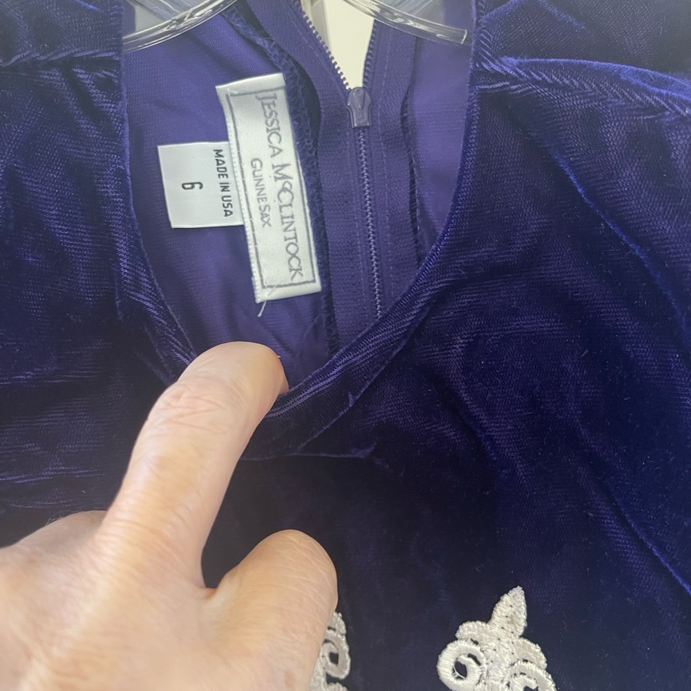 VINTAGE JESICA MCCLINTOCK PURPLE FORMAL DRESS - Picture 4 of 11